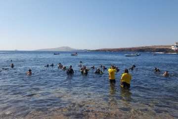 Nueva limpieza de los fondos marinos de Tufia (Foto TA)